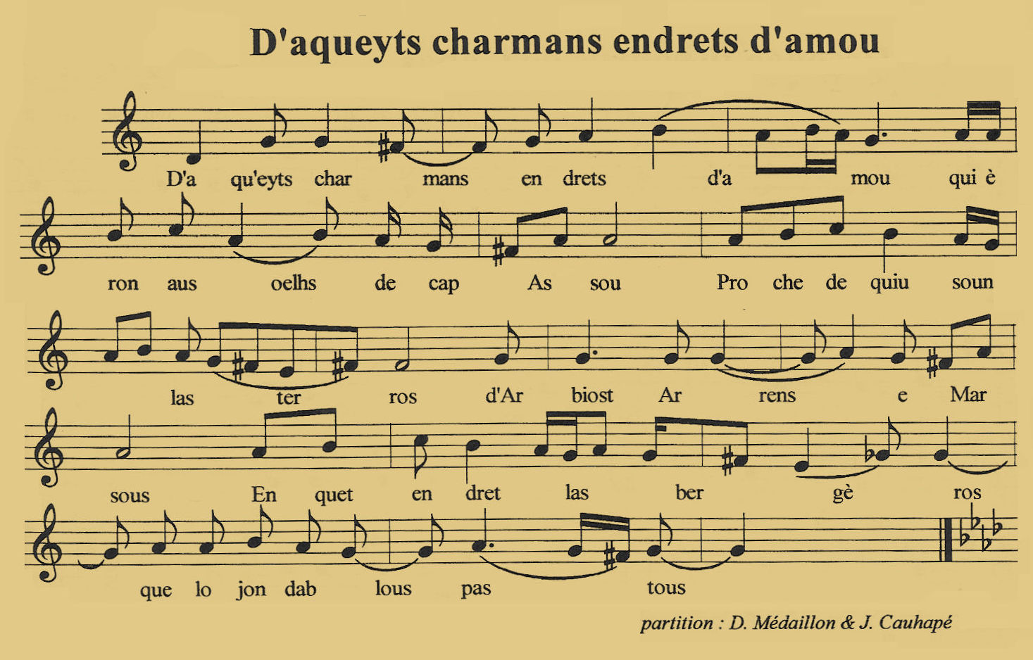 D'aquets charmans endrets d'amou